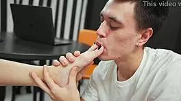 He Worships Every Inch Of My Beautiful Pink Legs And Cum On Them