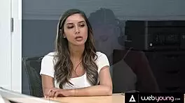 Gianna Dior fingers and licks Hazel Grace's pussy at the office internship.