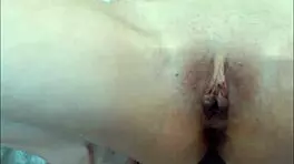 An amazing close-up shows a perfect wet teen 18+ pussy squirting in lingerie