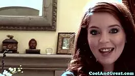 Redhead petite babe bent over for outdoor doggystyle fuck?