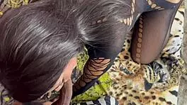 Silicone Babe Gets Complete Blowbang With Monster Cock