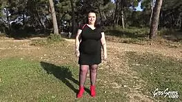 jade, the bbw brunette with huge natural tits, casually gets her ass fucked in this european scene