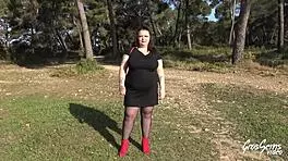 jade, the bbw brunette with huge natural tits, casually gets her ass fucked in this european scene