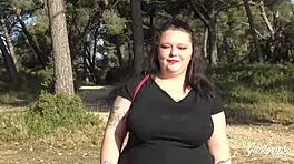 jade, the bbw brunette with huge natural tits, casually gets her ass fucked in this european scene