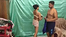 step brother and sister share bed with friends in college threesome fucking