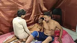 step brother and sister share bed with friends in college threesome fucking