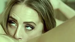 Sexy horny blonde lesbians Kyler Quinn and Braylin Bailey lick pussies intensely