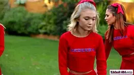 teen gets wild playing with stepmom's huge tits in a steamy lesbian encounter