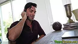 Ebony teen with bubble butt gets intensely pounded in stockings.