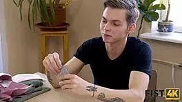 Damn, this sensual blonde got banged by a cheating friend for wild fisting! 😳