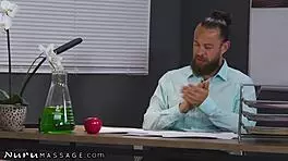 NuruMassage hot 18yo student unveils a wild oil trick to her teacher.