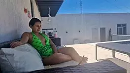 i can't believe i bent over the new latina neighbor with long hair!