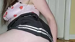 sliding a foxtail buttplug into her tight ass for intense orgasm