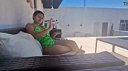 i can't believe i bent over the new latina neighbor with long hair!