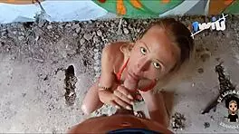 A blonde beauty gets a big dick from a random guy in a house with no one around