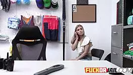 Hot horny officer strikes double sex deal with teen thief and MILF