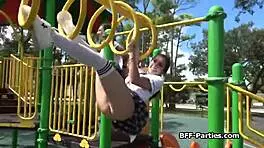 busted coed bffs pleasing security guards big cock