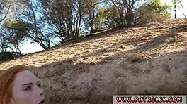 Redhead teen, you love sucking that cock outdoor