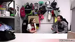 petite teen shoplifter caught and fucked in back room