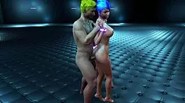 teen shares boyfriend in 3d porn oral assfucking blowjob cumshot stockings fetish