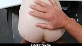 Teen Arrested For Shoplifting, Then Strip Searched In The Back Room With A Monster Cock.