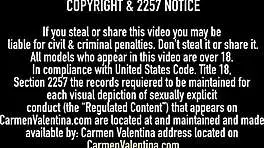 Dark-Dicked Carmen Valentina Gets Pounded Hard and Cummed on by Big Black Cock