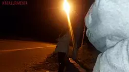 showed my big latina ass to a stranger at the bus stop. bent over for a wild moment.