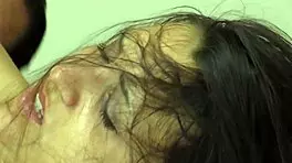 Queen Mona tied up for face fucking and pussy banging in BDSM. Spunk covers her after hardcore.