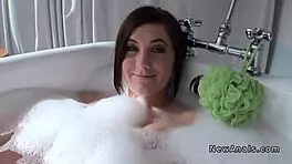 Amateur teen tries first anal right after bath, POV style
