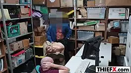 HOT TEEN 18+ BAD THIEF GETS CAUGHT WITH BIG COCK IN GARAGE BLOWJOB