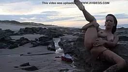 African Teen 18+ Lesbian Masturbates Big Ass And Pussy To Orgasm On Beach