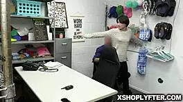 Angeline Red caught stealing, searched by Wrex in security office