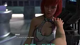 Join the movie night with this cute busty blonde in 3D