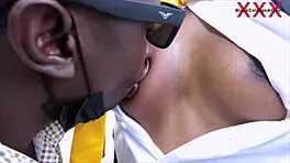 naughty college girl feels excited handling big cocks