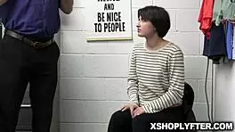 Angeline Red caught stealing, searched by Wrex in security office