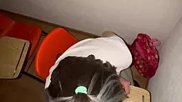 mexican college girl rides in class, students suck dick 😈