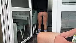 flashed my dick at stepsister who then rode my small cock and swallowed cum