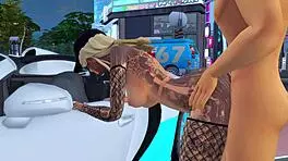 Tattoo slut enjoys hard anal and facefuck in anime compilation