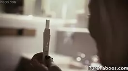 smalltits stepteen seduces her sapphic stepmommy for lesbian fun