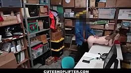 Cute Tiny 18+ Shoplifter Alina West Caught Stealing Dildo and Fucked by Officer