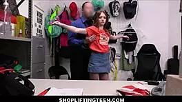 Skinny Teen Shoplifter Myra Moans Lets Officer Fuck Her To Go Free 😏