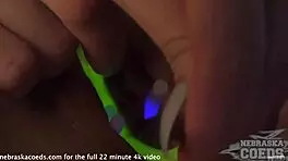 gaping young 18+ fresh 18yo margarita pussy with glowsticks and inside closeups