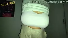 Did you see my neighbor's video playing with her huge tits?