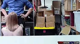 Redhead teen caught shoplifting by mall cop