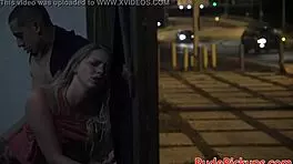 stranded teen roughly fucked outdoors with bondage