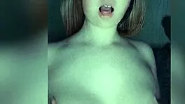 Cute girl rubs wet pussy intensely