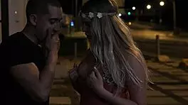 stranded teen roughly fucked outdoors with bondage