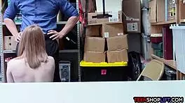 Redhead teen caught shoplifting by mall cop