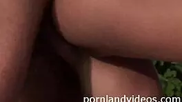 hot brunette teen fucking big cock outdoor, cumshot on face?