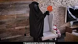 Petite Redhead Cleo Clementine In Costume Gets Tricked And Fucked